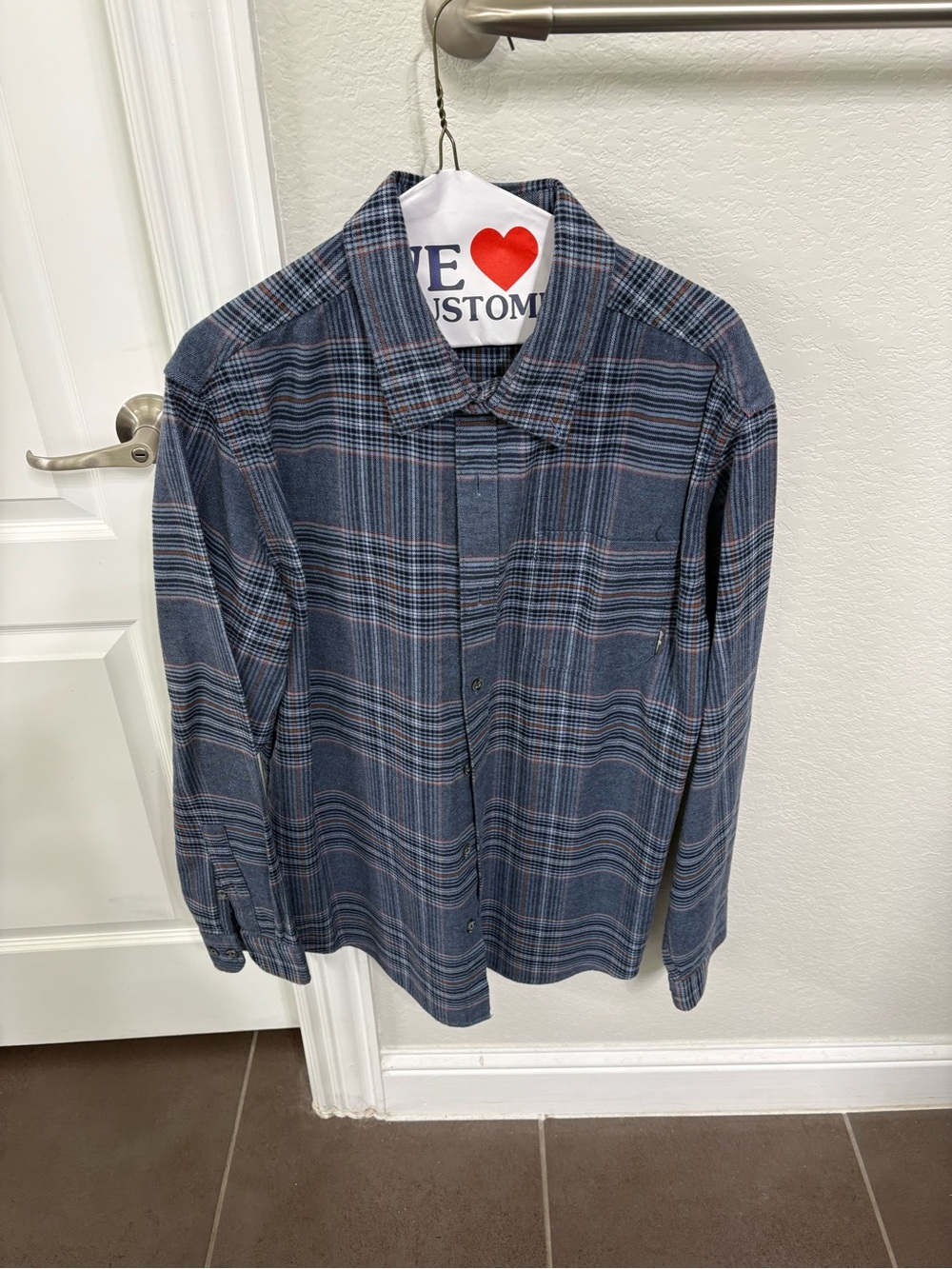 Eddie Bauer Blue Plaid Long-Sleeve Button-Down Shirt